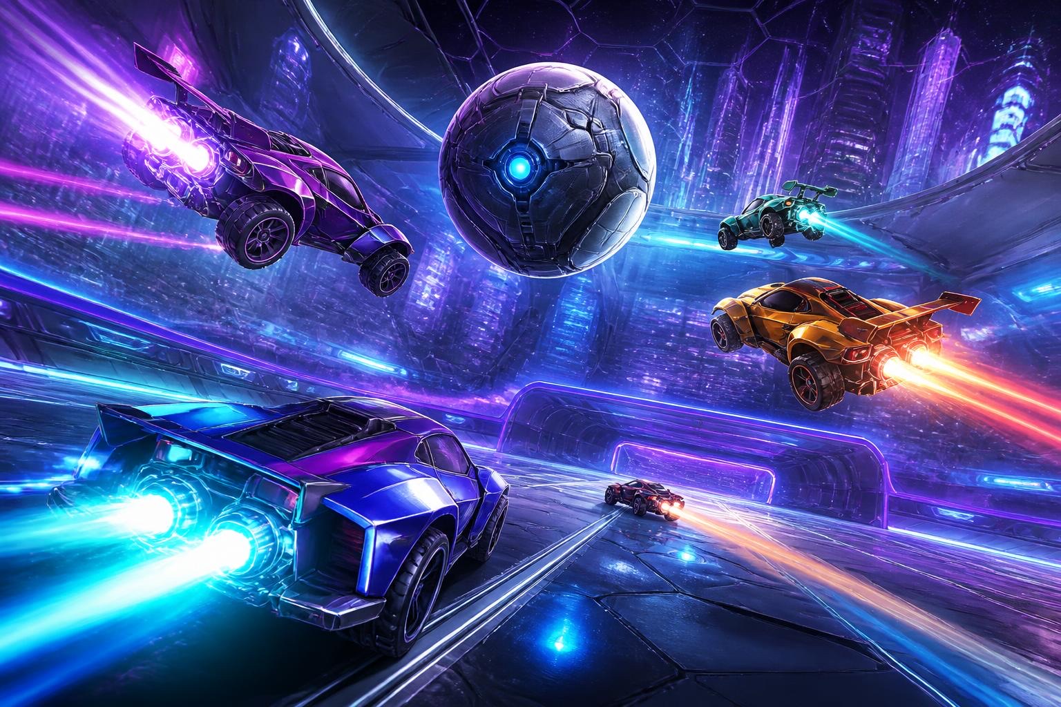 Original Rocket League editorial game illustration